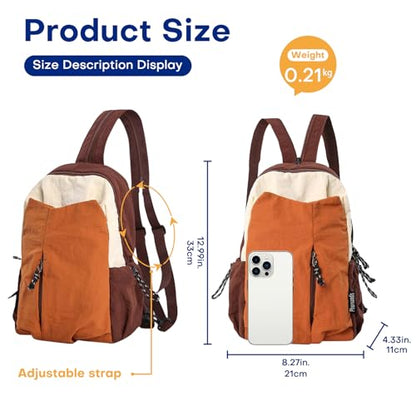 Ultralight Convertible Sling Backpack - Wear as Crossbody or Backpack for Commuting, Hiking, Travel and Cycling (Brown) - color: Brown