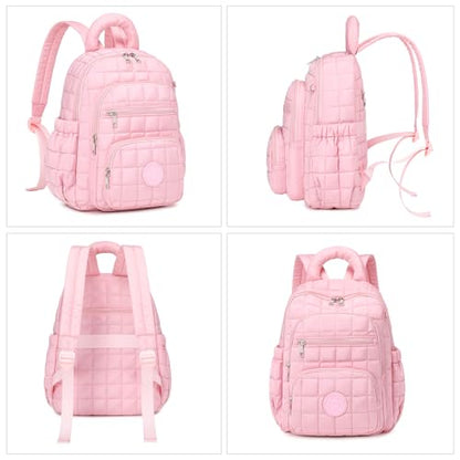 Sisipoet Mini Backpack for Women, 2pcs Small Backpack for Ladies Bookbag Purse for Women with Handy Wallet and Luggage Strap, Pink - color: Pink