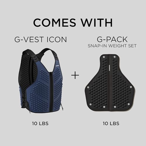 OMORPHO Men’s 20 lb G-Vest Icon Bundle, adjusts from 10 lb to 20 lb in increments with included G-Pack weight panels, low-profile, fully adjustable, comfort fit. Great for walking, hiking, running and training. - color: Ocean