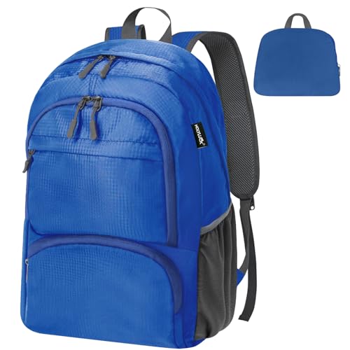 HOLYLUCK 20L Lightweight Packable Hiking Daypack Foldable Backpack for Men Women Small Travel Outdoor Foldable Shoulder Bag-blue - color: Blue