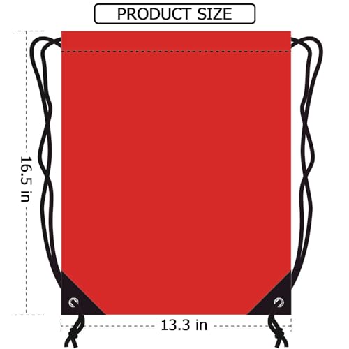 Drawstring Backpack Bulk String Backpack Drawstring Bags Sport Gym Cinch Bag Nylon String Bag for Women Men (1PCS) - color: Red 1pcs