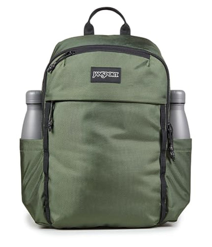 JanSport Venture Daypack – Travel Pack With Large Main Compartment, Padded Laptop Sleeve, Dual Water Bottle Pockets, and Attachment Buckles, Cargo Green - color: Cargo Green, style: Venture Daypack