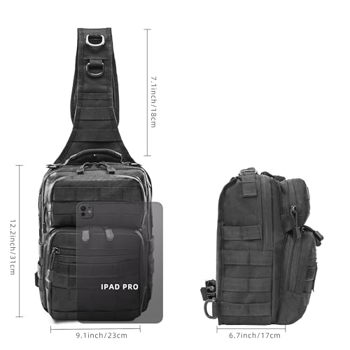 gracedon Tactical Chest Backpack Sling bag Pack Military Molle Assault Range Bags for Outdoor Sports Travel