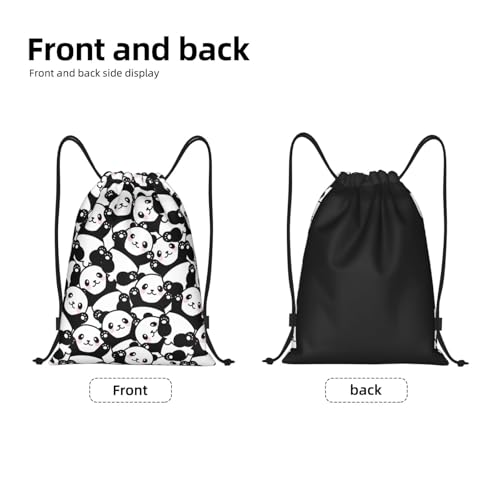 Gianlaima Cute Animal Panda Funny Drawstring Bags Backpack Bag Sport Gym Sack String Bag Yoga Dance Travel Bag For Men Women - color: Black35