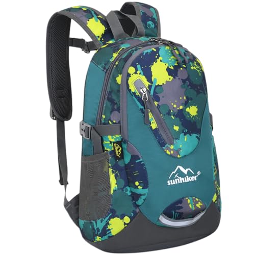 sunhiker Small Hiking Backpack Women Men 20L Lightweight Travel Backpack Daypack Casual Backpack For Cycling Outdoor Camping - color: Green Camo