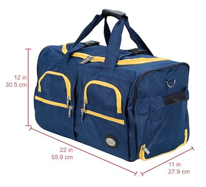 Rockland Rolling Duffel Bag, Black, 22" - color: NAVY, size: 30"