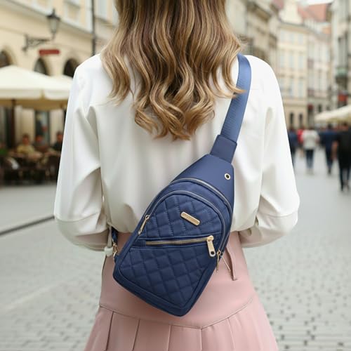 Sling Bag Crossbody for Men Women, Small Sling Backpack, Waterproof Chest Bag with Adjustable Strap for Travel, Hiking, Outdoor Sports, Blue - color: Blue