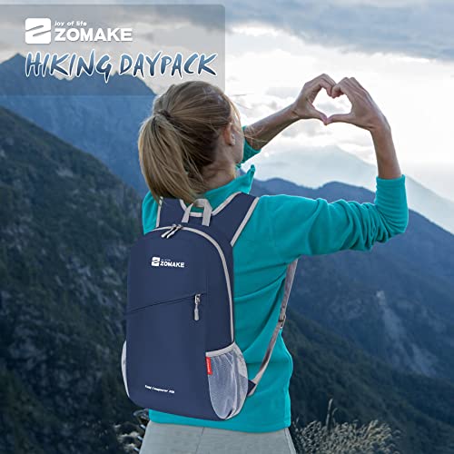 ZOMAKE Lightweight Packable Backpack 20L,Foldable Backpacks Small Daypack for Hiking Water Resistant Day Bag for Travel(Royal Blue) - color: Royal Blue