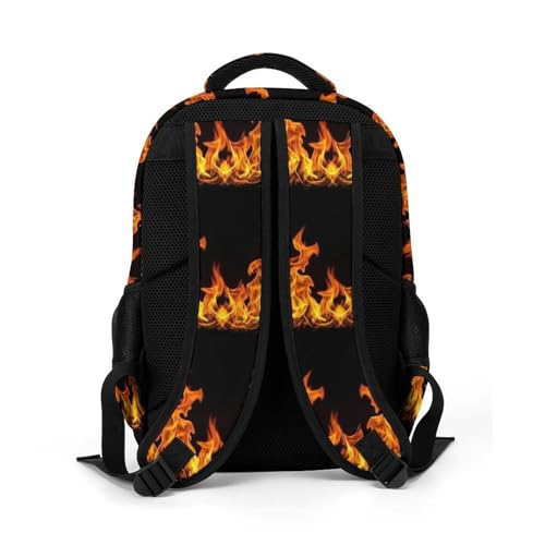 Water Resistant Travel Daypack Fire, Lightweight Laptop Backpack with Water Bottle Pockets for Men Women College Work - color: Pattern (349)