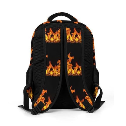 Water Resistant Travel Daypack Fire, Lightweight Laptop Backpack with Water Bottle Pockets for Men Women College Work - color: Pattern (349)