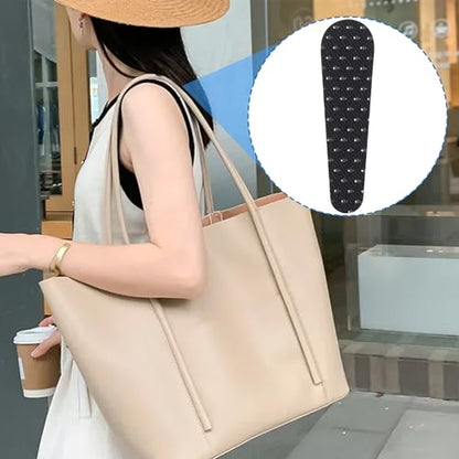 Incinkod 30 Pcs Non-Slip Shoulder Strap Grippers, Adhesive Silicone Strip Pads with Convex Dots, Anti-Falling Purse Gripper Holder Stickers Bag Strap Grip Tape for Tote Handbag Backpack - Black