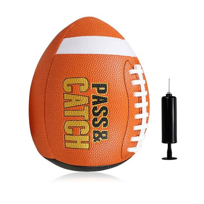 PassCatch Training Football, Enhance Passing Catching Skills, Official & Youth Size(with Pump) - style: Orange 7#(Ages 5-14)