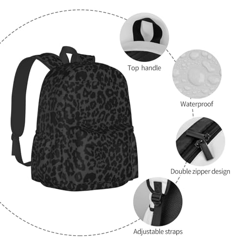 cfpolar 17 Inch Backpack Dark Gray Cheetah Leopard Print Laptop Bag Shoulder Bag School Bookbag Casual Daypack For Boys Girls - color: A1-gray Cheetah Leopard Print