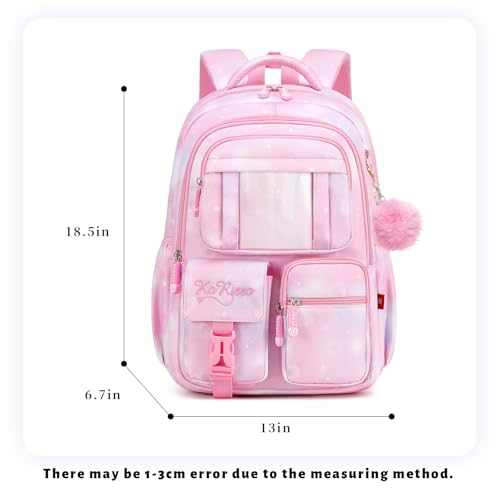 Lanola Girls Backpack, Kawaii Cute Kids Backpack for Teen Students Lightweight Water Resistant BookBag for Elementary Primary School - Purple - color: Purple