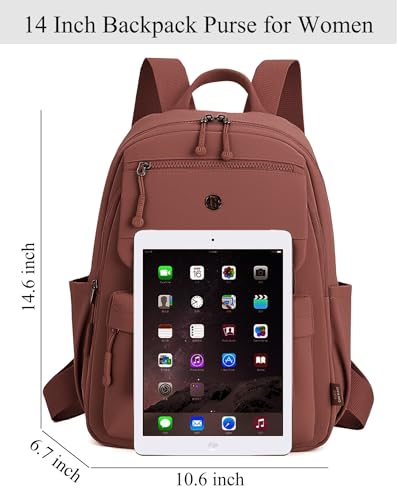 Backpack Purse for Women Small Backpack Nylon Travel Backpack - color: Red
