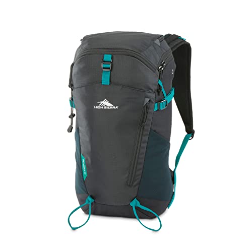 High Sierra Pathway 2.0 Backpack with Hydration Storage Sleeve, for Hiking, Biking, Camping, Traveling, Black, 30L - color: Black, size: 30L