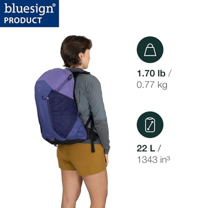 Osprey Hikelite LT 22L Hiking Backpack - Lightweight Travel Daypack with Rain Cover for Men and Women, Graphite Purple - color: Graphite Purple, style: 22l