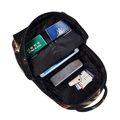 Stylish Travel Backpack Horse Black, Commuter Daypack with Laptop Compartment for Work, Trips and Gym - color: Pattern (270)