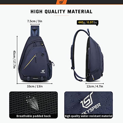 SKYSPER Sling Laptop Bag (Up to 13 Inch) - 18L Crossbody Sling Backpack Travel Shoulder Bag Hiking Daypack for Men Women(Navyblue) - color: Blue
