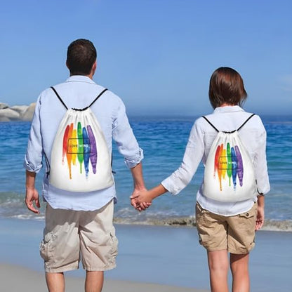 Rainbow Pride LGBT Drawstring Backpack Bag Sport Gym Dance Beach Travel Sackpack for Women Men - color: Lgbt_ddd00650