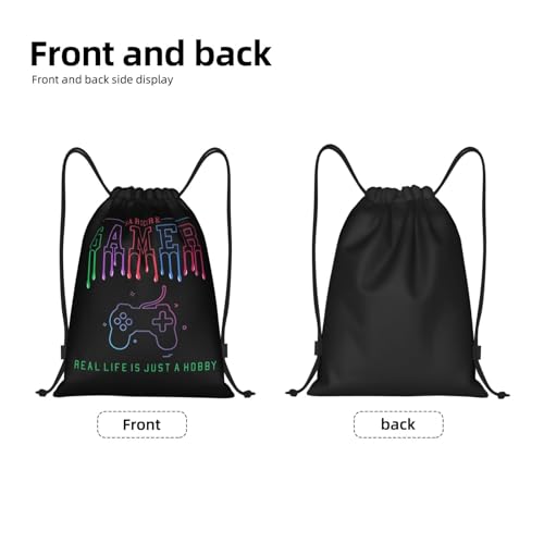 Gianlaima Game Over Controller Graphics Drawstring Bags Backpack Sport Gym Sack Yoga Dance Travel Bag For Men Women - color: Black11