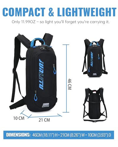 Croogo Hydration Packs,Hydration Backpack with 2L Hydration Bladder,Bicycle Daypack Waterproof Breathable Bag for Climbing - color: Ot04-black/Blue-sd