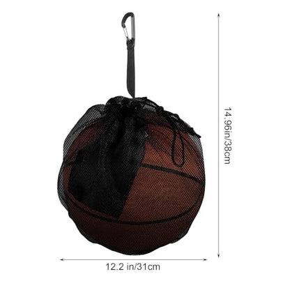 Single Mesh Ball Bag with Zipper Pocket, Basketball Mesh Bag Fits All Kinds of Backpacks Ball Bags with Zipper Pocket Meshs Carry Bags for Soccer Volleyball Football