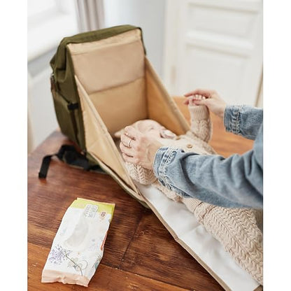 Diaper Bag Backpack, Multifunction Diaper Bag with Changing Pad, Baby Diaper Bags for Boys Girls, Stylish Large Capacity Travel Backpack for Moms Dads, Baby Shower Gifts,Unisex – Olive Green - color: Olive Green