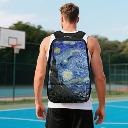 Basketball Backpack With Separate Ball Compartment And Shoes Fit Basketball Volleyball Football - color: Starry Night