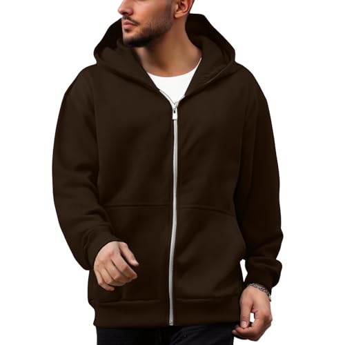 Backpack Hoodie for Men Women Zipper Cardigan Creative Hoodies Lightweight Travel Hooded Sweatshirts with Backpack - color: Brown, size: Medium
