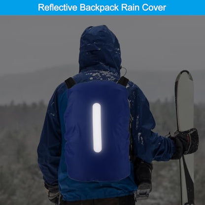 PATIKIL Waterproof Backpack Rain Cover, Non-Slip Backpack Cover with Vertical Reflective Strap Stay Dry for Hiking, Camping, Hunting - color: Navy Blue, size: X-Large