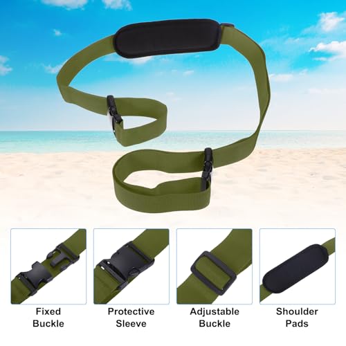 PATIKIL Carrying Beach Chair Straps, Adjustable Beach Chair Straps Shoulder Carrying Straps for Folding Chair Backpack, Dark Green - color: Dark Green