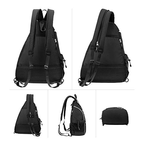 Sucipi Pickleball Bag for Men & Women,Convertible Backpack with Fence Hook - color: Deep Black, size: Medium