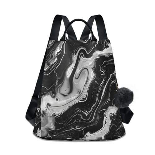ALAZA Black Marble Design Trips Hiking Camping Rucksack Pack for Women - color: multicolor 16