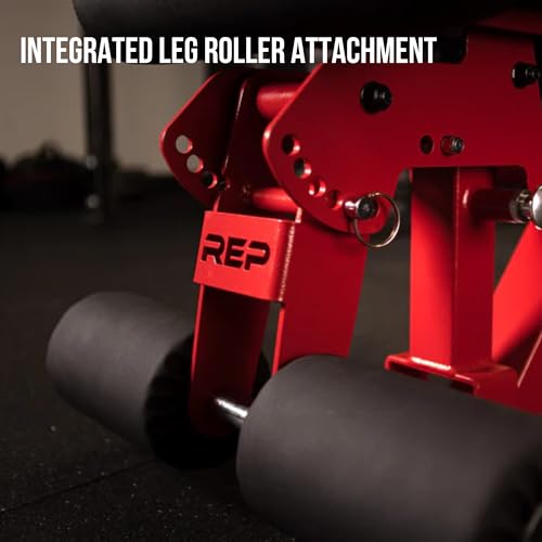 Rep Fitness Adjustable Bench – AB-3000 FID – Flat/Incline/Decline - color: Matte Red