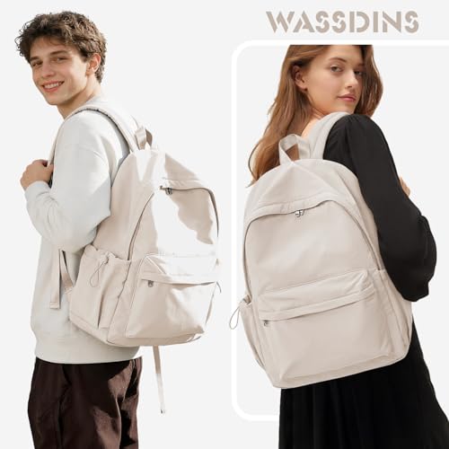 Wassdin's School Backpack for Women & Girls, Waterproof & Lightweight, Cute High School & Travel Backpack - color: Khaki