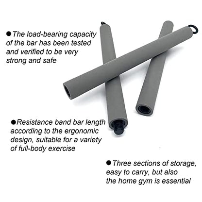 Resistance Band Bar, Body Workout, Portable Pilates Bar, Home Gym Training Equipment, 26 or 39 Inches