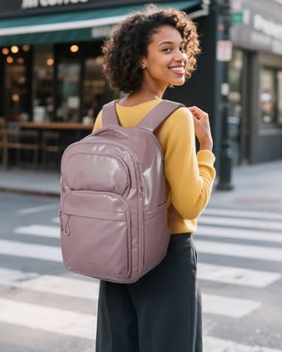 BAGSMART 30L Travel Backpack, 15.6 Inch Carry On Backpack Flight Approved, Water Resistant Weekender Bag Daypack, Camel - color: Camel, size: 15.6 Inch