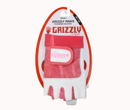 Grizzly Fitness Women's Paw Premium Leather Weightlifting Gloves | Half Finger Style Training Gloves | Extra Padding