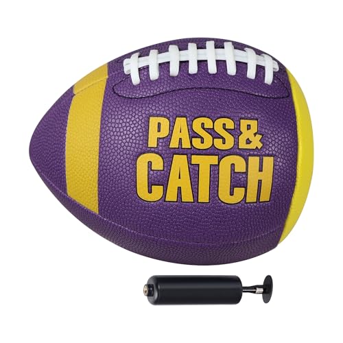PassCatch Training Football, Enhance Passing Catching Skills, Official & Youth Size(with Pump) - style: Purple 7#(Ages 5-14)