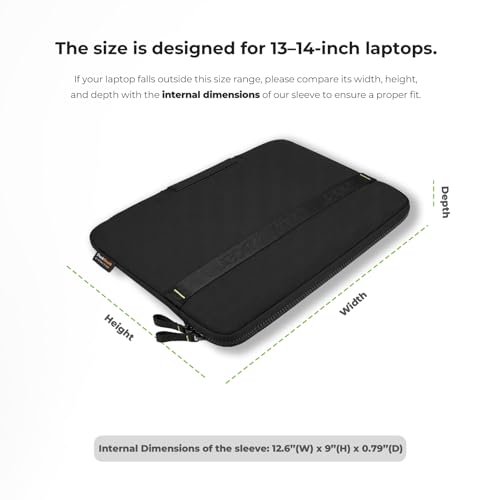 Acer Laptop Sleeve 14 inch, 13.3-14 inch Laptop Case, Shockproof Protective Laptop Briefcase, Waterproof Polyester Notebook Computer Bag for Acer HP ASUS MacBook Dell Lenovo, Black | Waterproof Polyester, Fits Most Laptop Models, Shockproof Interior, Smoo