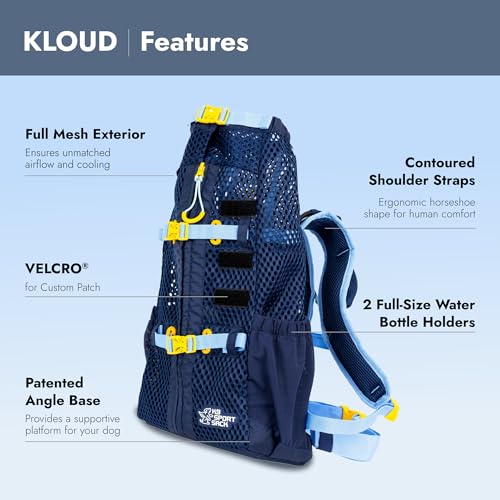 K9 Sport Sack Kloud - Extra Small, Blue - Ideal for Dogs with 9-12” Back Length - Ultra-Light Mesh Backpack Carrier with Inflatable Frame - size: X-Small