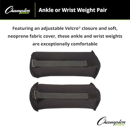 Champion Sports Soft Adjustable Ankle and Wrist Weights - size: 2 lbs.