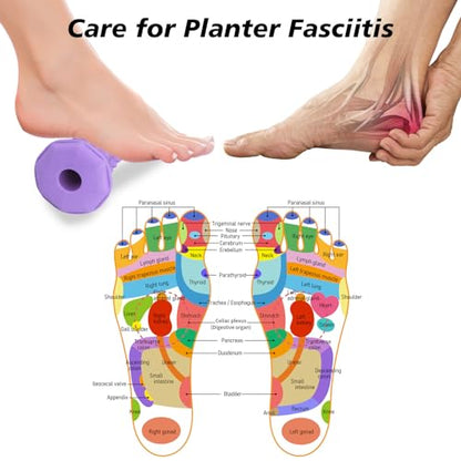 Plantar Fasciitis Relief,Foot Roller,Foot Massager Roller for Deep Tissue Muscle Massage,Portable Reflexology Tool-Purple - color: Purple