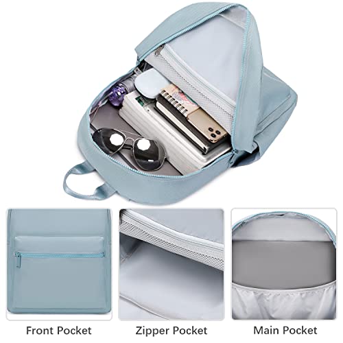 Abshoo Lightweight Backpack for School Classic Basic Water Resistant Casual Daypack Plain Bookbag (Pastel Blue)