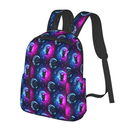 Compact Urban Commute Backpack Space Black Cat, Slim Fit Laptop Daypack for Office Business Casual Daily Wear Men Women - color: Picture (223)