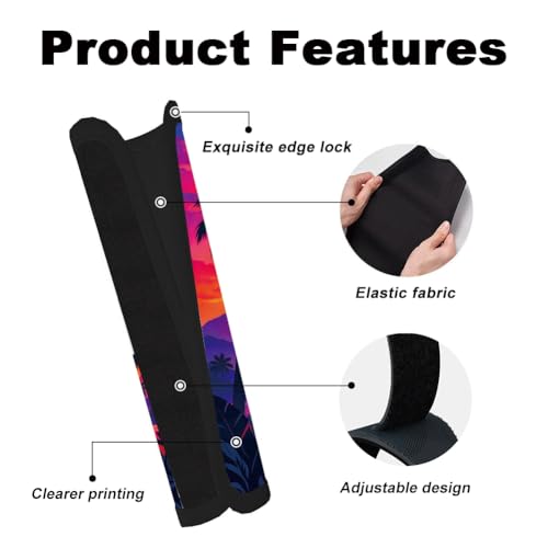2Pcs Soft Auto Seat Belt Cover Pads, Tropical Sunset Car Seatbelt Shoulder Cushion for Comfortable Driving, Compatible with All Cars' Seatbelt and Backpack Straps 11x2.4inch - color: Sunset