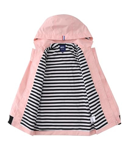 M2C Boys Girls Hooded Cotton Lined Rain Jacket Light Windbreaker - color: Baby Pink, size: 3T