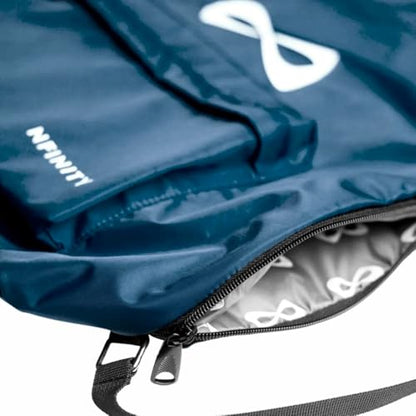 Nfinity Drawstring Backpack Large Capacity Multi-Compartment Cinch Bag - color: Navy Blue