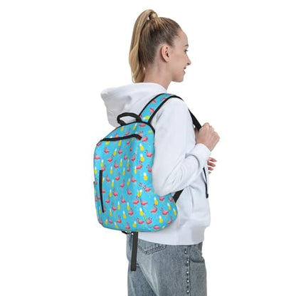 Travel Daypack Flamingo Pineapple Mint Green, Quick-Access Pocket, Side Bottle Holder, for Active Adults - color: Picture (1190)